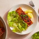 <p>Simple ingredients like lemon, cracked black pepper and paprika completely awaken this fall-apart-tender salmon with a crispy exterior. Use this salmon to add protein to a grain bowl or salad, or enjoy alongside roasted veggies. <a href="https://www.eatingwell.com/recipe/7964796/skillet-lemon-pepper-salmon/" rel="nofollow noopener" target="_blank" data-ylk="slk:View Recipe" class="link ">View Recipe</a></p>