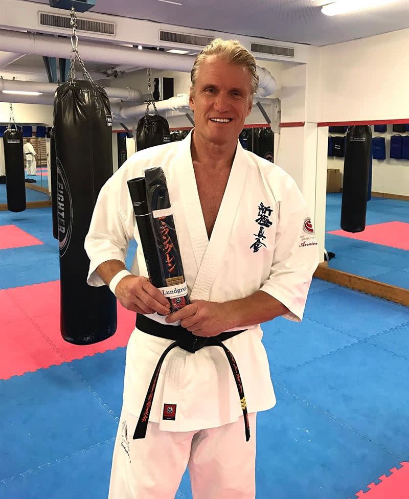 杜夫朗格曾連2屆拿下歐洲極真空手道錦標賽冠軍。（圖／翻攝自Dolph Lundgren IG）