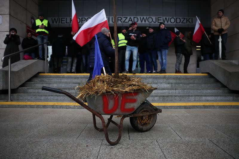 Polish farmers protest in Poznan