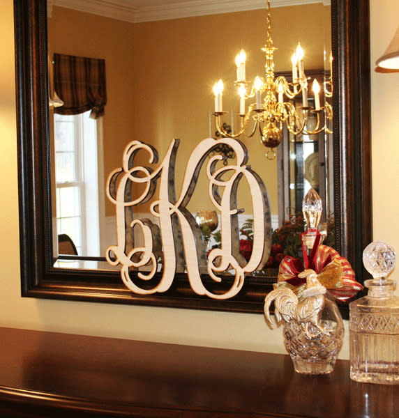 This photo provided by Girlytwirly.com shows a laser cut wood monogram that can be painted and hung or placed on a mantel or wreath as a unique gift for Mom. (AP Photo/Girlytwirly.com)