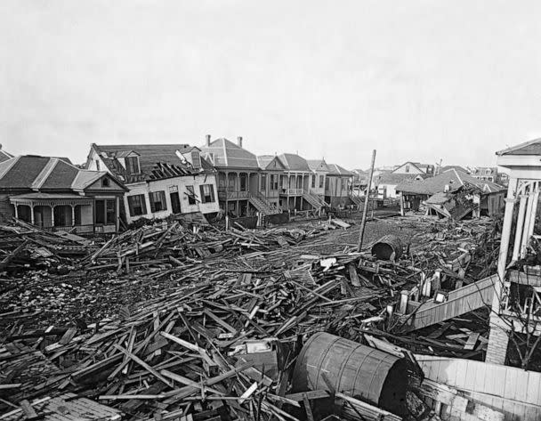 PHOTO: The Hurricane of 1900 made landfall on September 8, 1900, in the city of Galveston, Texas. It had estimated winds of 145 miles per hour at landfall, making it a Category 4 storm. (Universal Images Group via Getty Images, FILE)