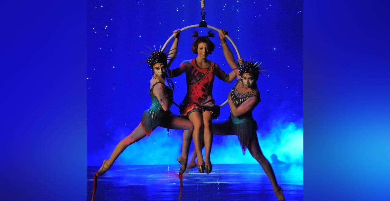 Romina Aurich, the stage manager for the Latino pavilion at Mosaic 2024, comes from a circus family. Her father worked on acrobatic acts with horses, while her mother was an aerialist and a contortionist. (Submitted by Romina Aurich - image credit)