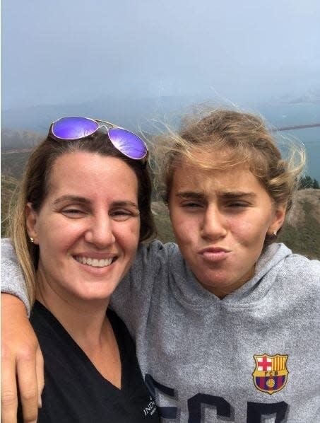 Mariam Radwan, 15, pictured with her mother, Neveen.