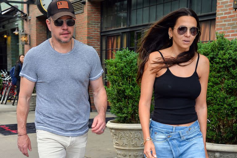 Matt Damon y Luciana Barrozo, en Nueva York