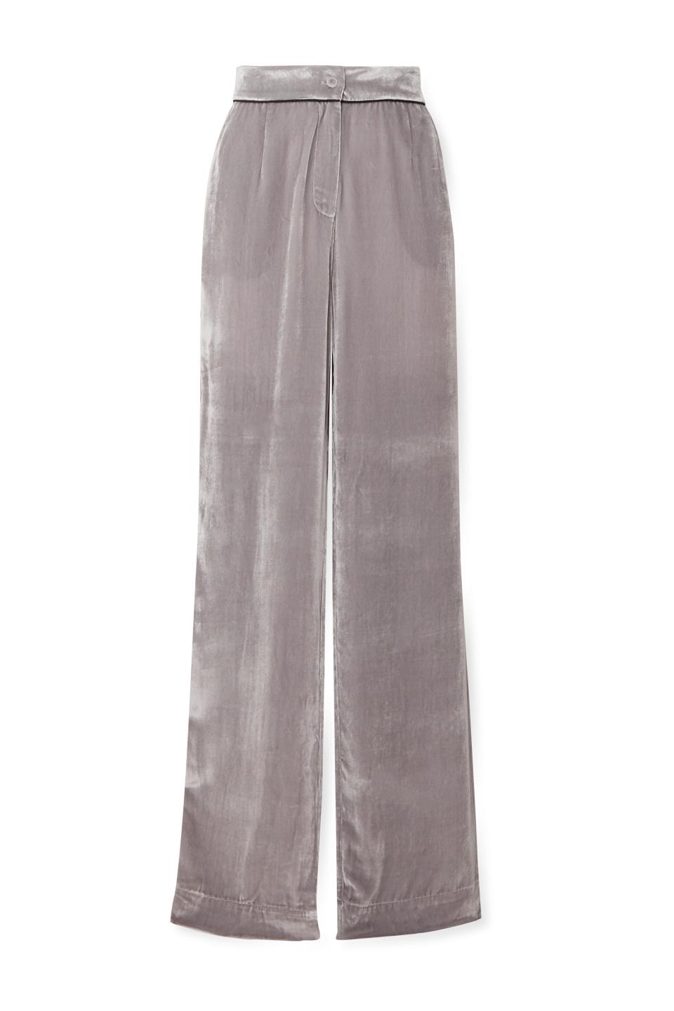 Velvet pyjama bottoms, £168, Sleeping with Jacques at Net-a-Porter