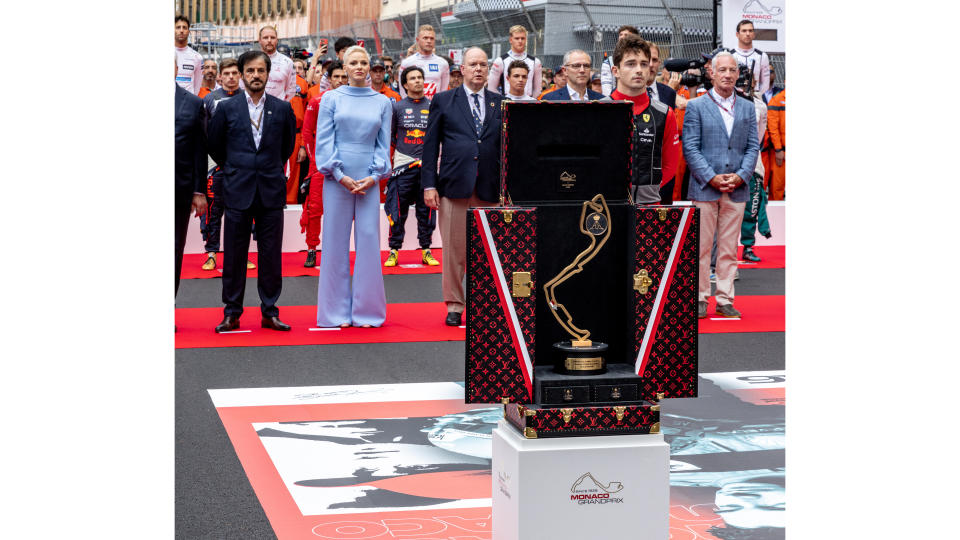 The Louis Vuitton Trophy Trunk on display at the Monaco Grand Prix - Credit: Louis Vuitton