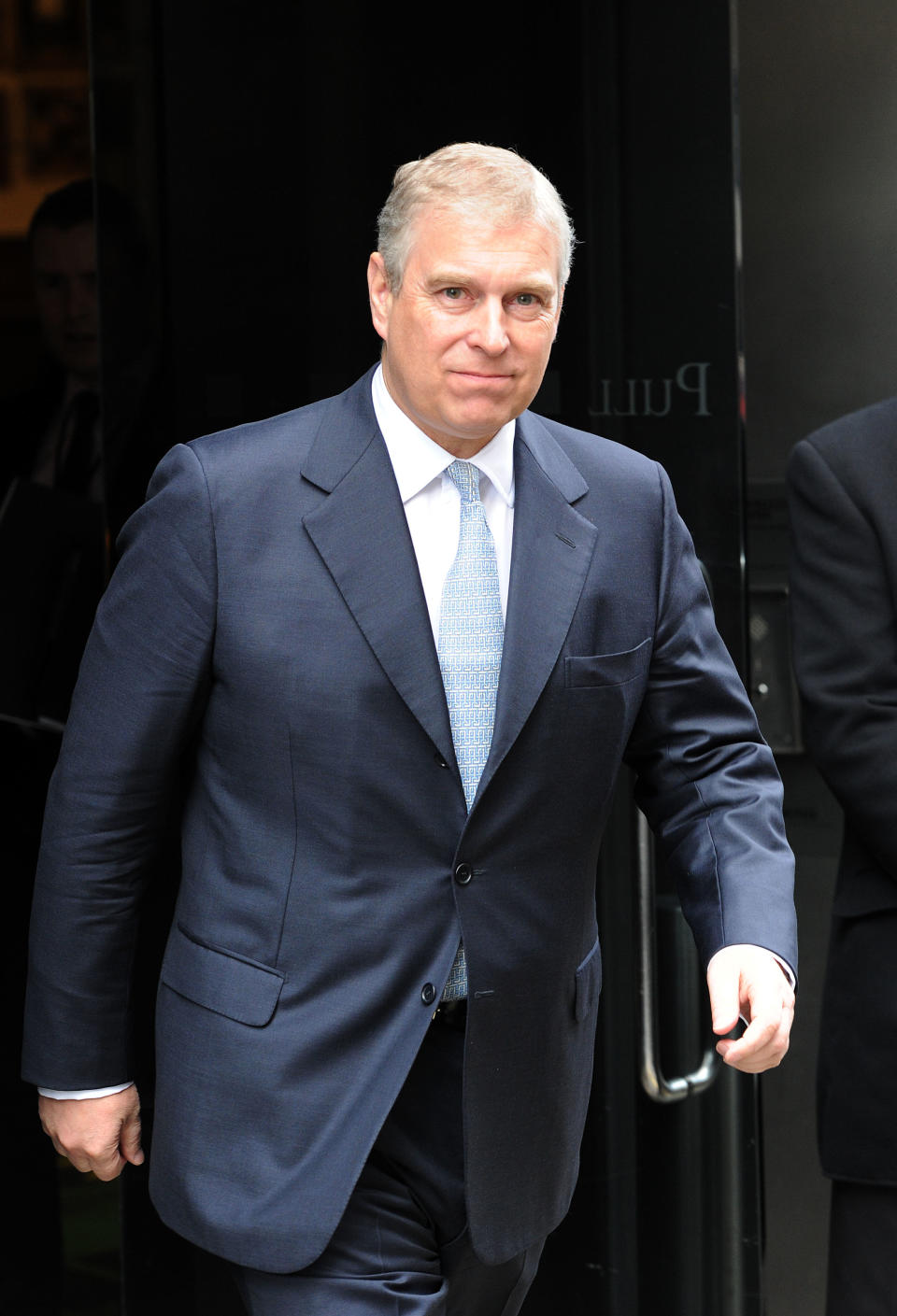 Prince Andrew in blue suit and tie