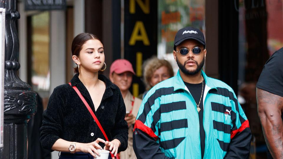 selena gomez and the weeknd in new york city on september 3, 2017, a month before they broke up
