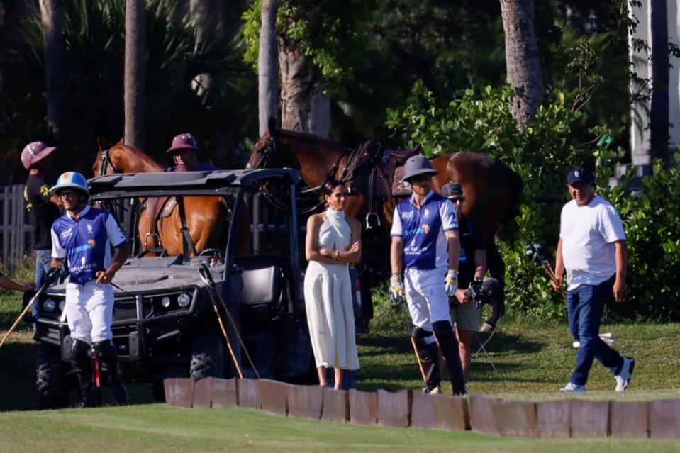 Prince Harry and Meghan Markle attend the Royal Salute Polo Challenge to benefit Sentebale. REUTERS