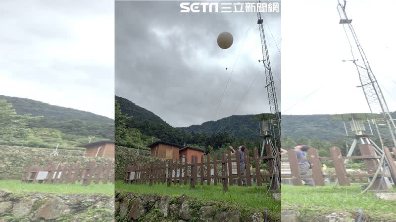 台大實驗林管理處在溪頭施放大氣觀測氣球，被民眾誤認成中國來的空飄氣球。（圖／台大實驗林管理處提供）