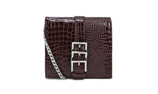 Boohoo Isabel Buckle Mock Croc Cross Body Bag