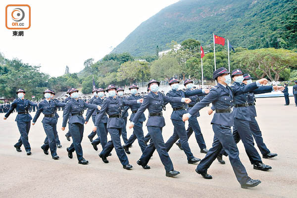 警察學院舉行今年首個警務人員結業會操。