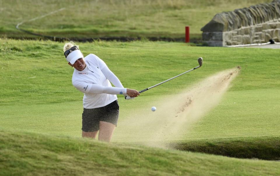 Nanna Koerstz Madsen shanked her bunker shot on the final hole of the AIG Women’s Open at Carnoustie (PA Wire)