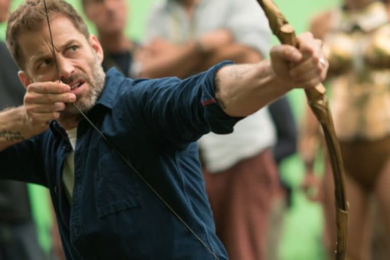 Zack Snyder en el set de La liga de la justicia