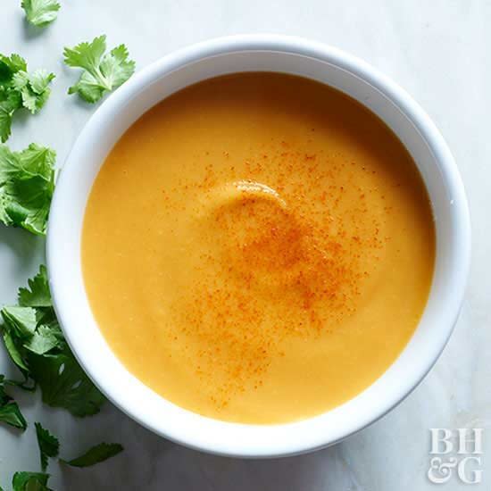 Creamy, smooth, and utterly delicious, this veggie soup is a fall favorite. Plus, you can freeze the leftovers for up to 2 months afterwards!