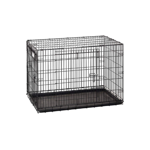 black wires Precision Pet dog crate against white background