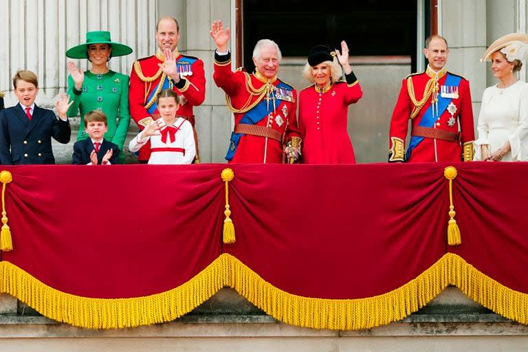 Kate Middleton, en el balcón del Palacio de Buckingham en Londres tras la ceremonia 