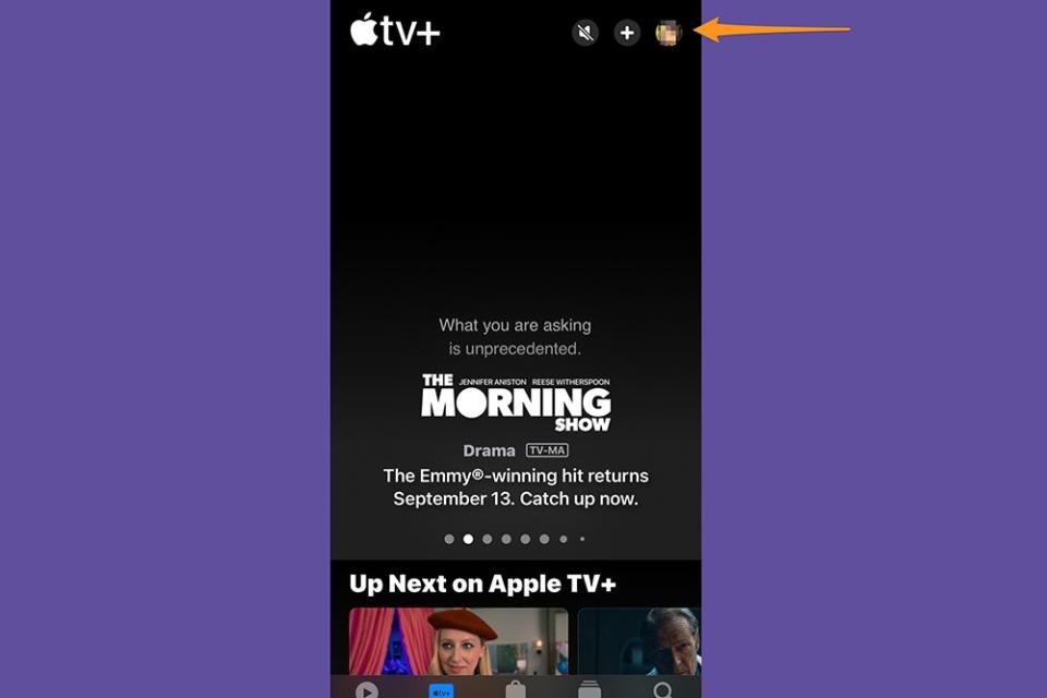 Screenshot of Apple TV app on a mobile phone.