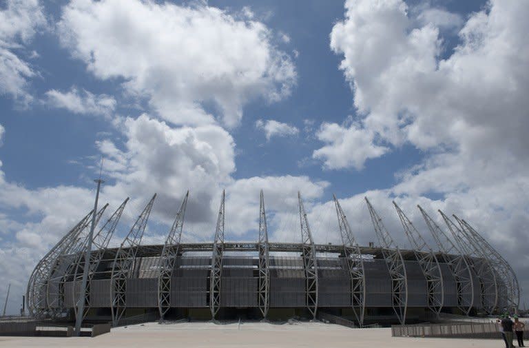 The Castelao arena in the Brazilian city of Fortaleza, pictured here on December 7, 2012. The renovated arena is one of six which will host next June's Confederations Cup and the World Cup a year later