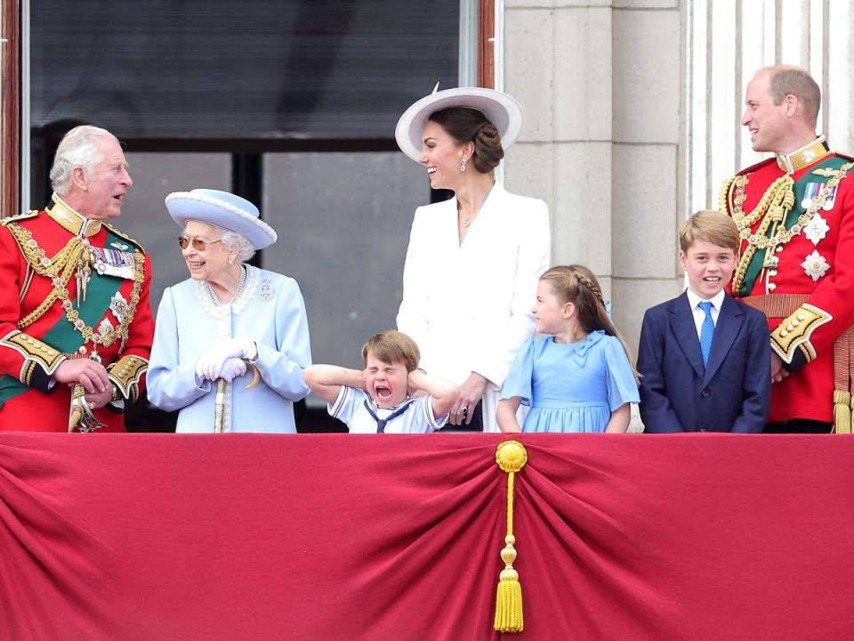 La familia real durante el desfile Trooping the Colour el jueves (Getty Images)