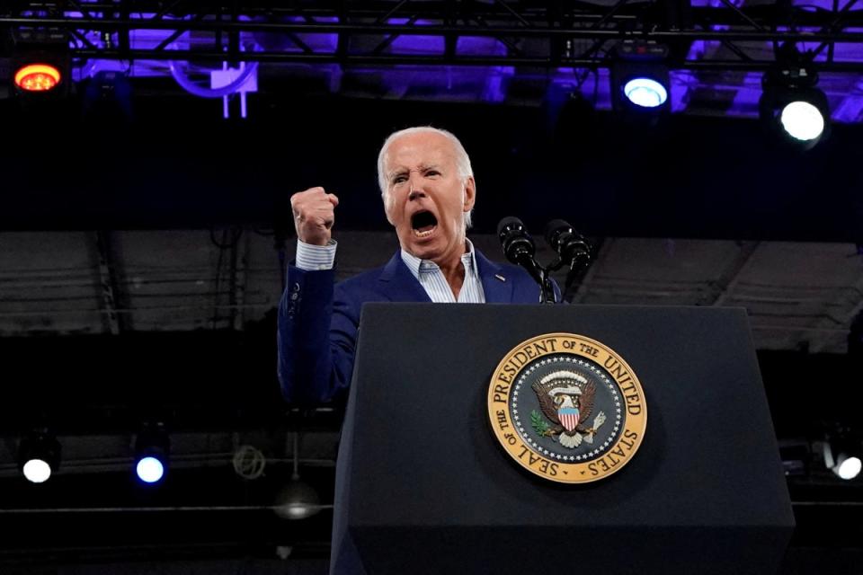 President Joe Biden addresses supporters at campaign rally in North Carolina on June 28, the day after his disastrous debate performance against Donald Trump (REUTERS)