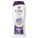<p>OK, so this isn’t designed to be a lotion replacer, but it is made to moisturizing like the Dickens — it contains the hydrating equivalent of one jar of moisturizer inside. After cleansing with this body wash, we found our skin to be adequately quenched, no dose of after-shower lotion needed. <a href="http://www.walgreens.com/store/c/olay-age-defying-body-wash-with-vitamin-e/ID=prod1916446-product" rel="nofollow noopener" target="_blank" data-ylk="slk:Olay Age Defying Body Wash;elm:context_link;itc:0" class="link ">Olay Age Defying Body Wash</a> ($7)</p>