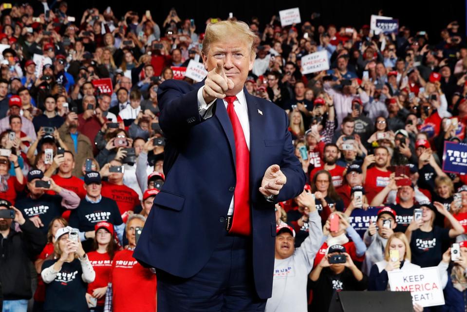 President Donald Trump at a campaign rally in Toledo, Ohio, on Jan. 9, 2020.