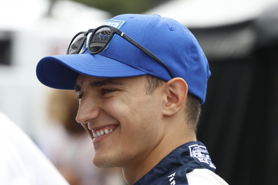 NASHVILLE, TN - AUGUST 07: NTT IndyCar series driver Alex Palou waits in the pits for the start of the Big Machine Music City Grand Prix on August 7, 2022, on the streets of Nashville in Nashville, Tennessee. (Photo by Brian Spurlock/Icon Sportswire via Getty Images)