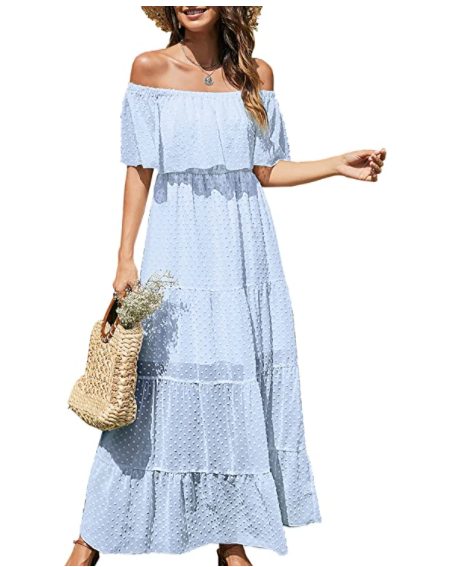 KIRUNDO Off-Shoulder Maxi Dress