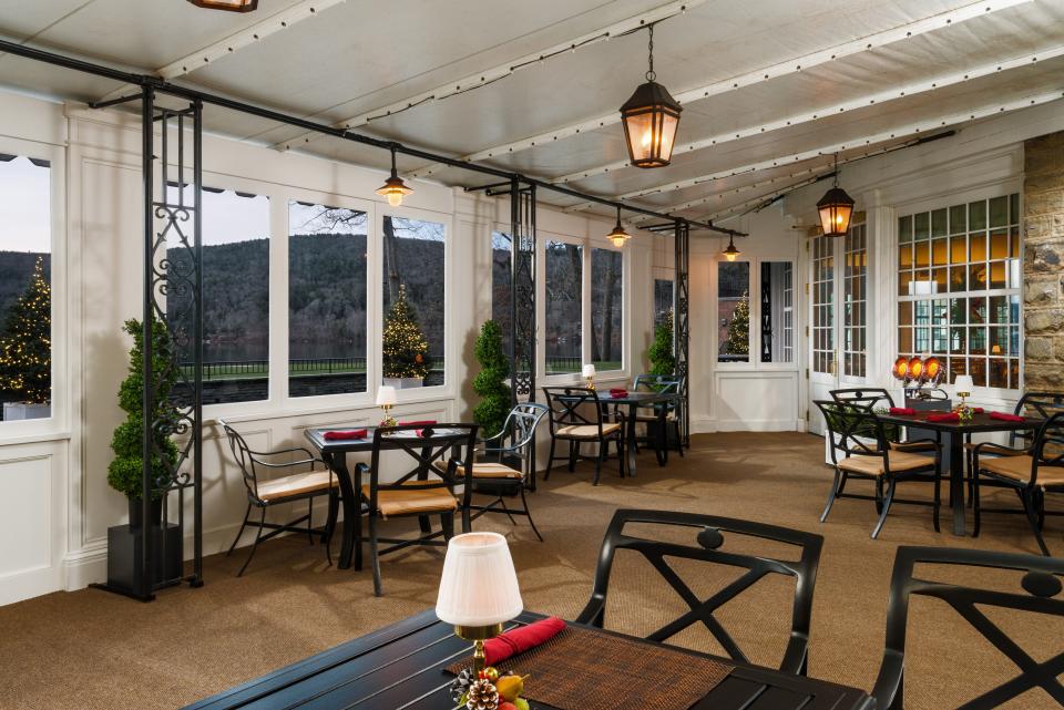 For more than a century, the Otesaga Resort in Cooperstown, New York, has closed for the winter, but with the addition of this Winter Garden Room extension, it is staying open year-round for the first time. The walls come down in warm weather for increased outdoor dining.