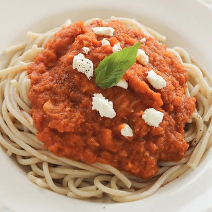 Tomato and Roasted Fennel Sauce with Goat Cheese