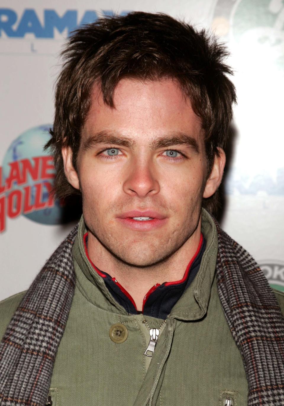 Chris Pine poses at an event circa 2005