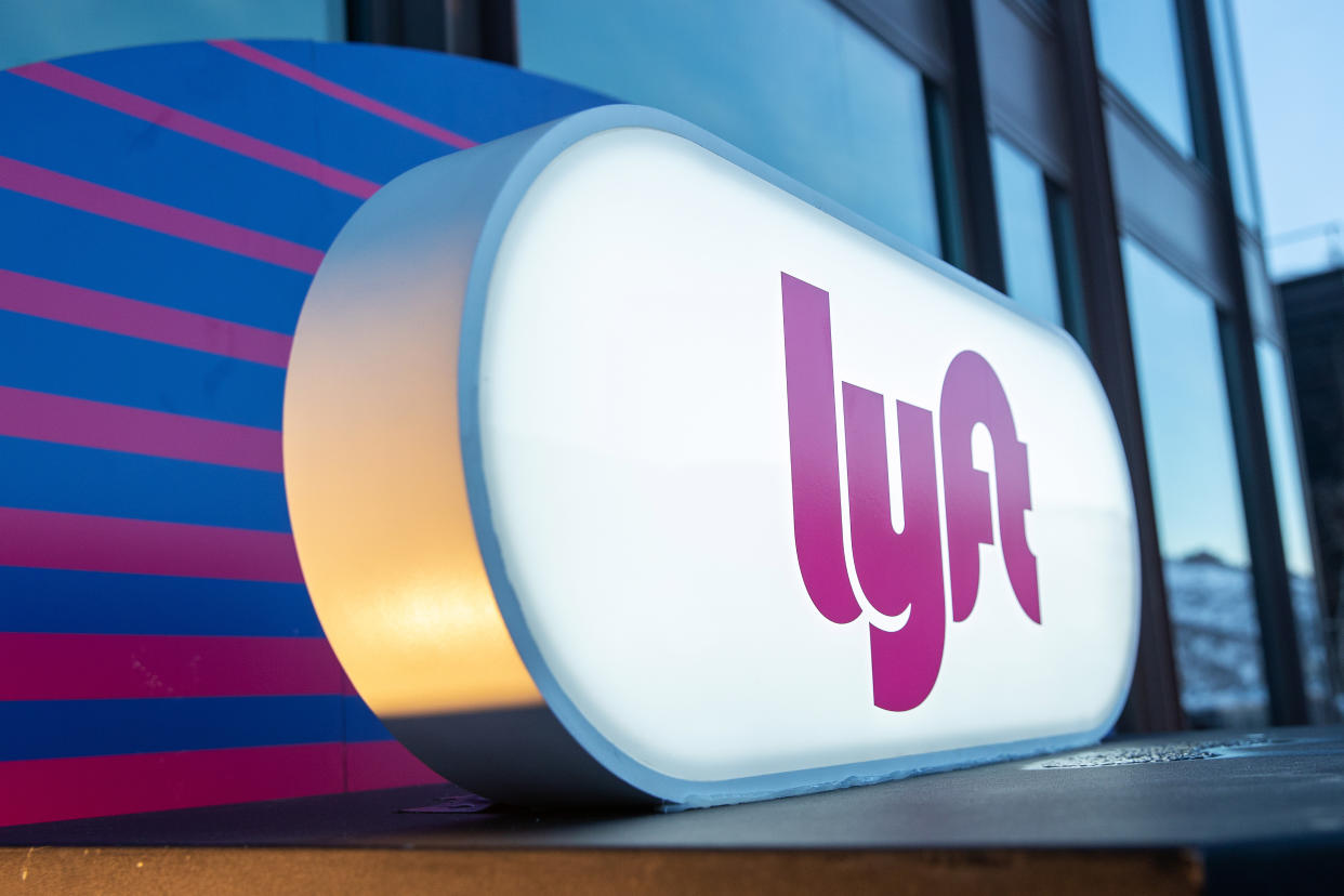 PARK CITY, UTAH - JANUARY 23: General view of Lyft signage during the Sundance Film Festival on January 23, 2023 in Park City, Utah. (Photo by Mat Hayward/Getty Images)