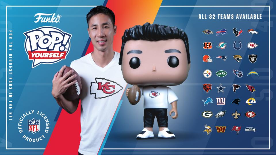 You can create your own Funko Pop of yourself in your favorite NFL team's gear on the Funko’s Pop! Yourself website.