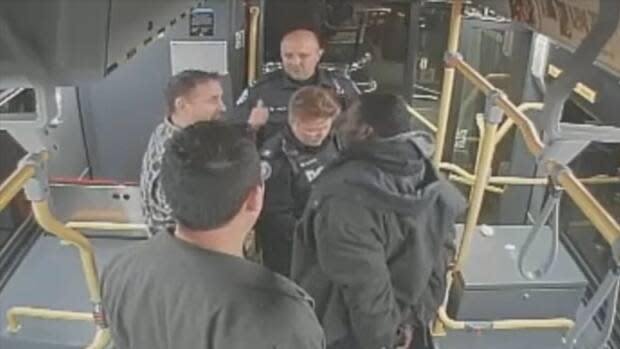 Court has seen video showing a Toronto police officer putting a chokehold on a passenger during an arrest, then throwing him and restraining him on the ground.  (CBC - image credit)