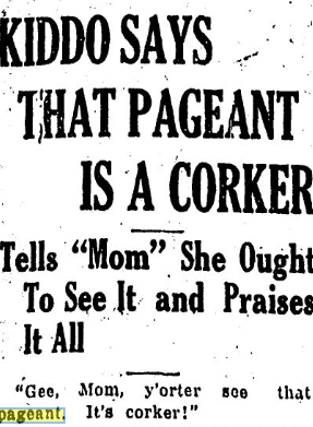 "It's a corker!" Boys appreciated the pageant's use of martial props, including armor and firearms, according to a June 11, 1925, report by the Quincy Patriot Ledger.