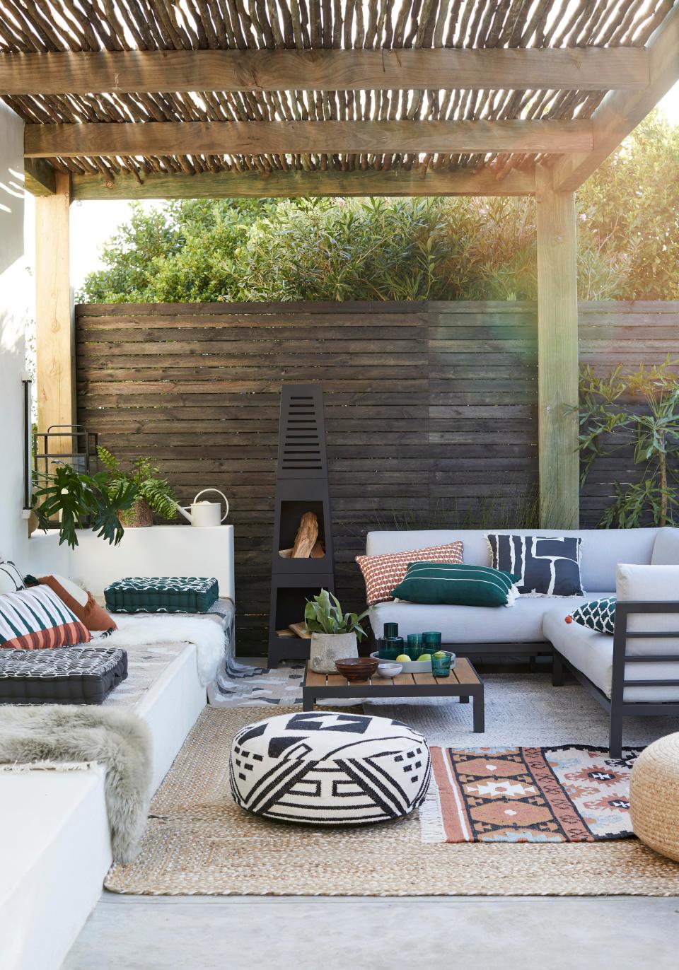 <p>And finally, don't forget your outdoor space. Any garden, no matter how small or large, can be turned into a tranquil haven in time for summer. Bring the calm with layered <a href="https://www.housebeautiful.com/uk/garden/g32728371/outdoor-rugs/" rel="nofollow noopener" target="_blank" data-ylk="slk:outdoor rugs;elm:context_link;itc:0;sec:content-canvas" class="link ">outdoor rugs</a>, soft <a href="https://www.housebeautiful.com/uk/garden/g32139876/outdoor-cushions/" rel="nofollow noopener" target="_blank" data-ylk="slk:outdoor cushions;elm:context_link;itc:0;sec:content-canvas" class="link ">outdoor cushions</a> and dazzling white sofas (if you don't mind an occasional fingerprint or two). Pour yourself a tasty tipple and let the worries of the day fade away...</p><p>Pictured: Shop the full look at <a href="https://www.johnlewis.com/" rel="nofollow noopener" target="_blank" data-ylk="slk:John Lewis;elm:context_link;itc:0;sec:content-canvas" class="link ">John Lewis</a></p><p><strong>Follow House Beautiful on <a href="https://www.instagram.com/housebeautifuluk/" rel="nofollow noopener" target="_blank" data-ylk="slk:Instagram;elm:context_link;itc:0;sec:content-canvas" class="link ">Instagram</a>.</strong></p>