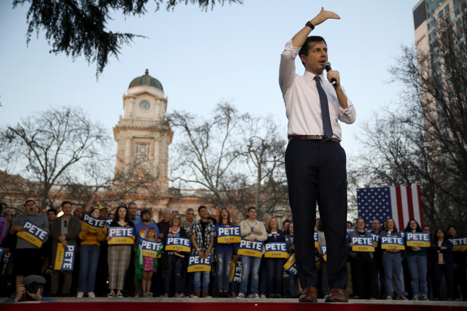 Former South Bend, Indiana Mayor Pete Buttigieg has struggled to gain traction among minority voters. He's betting California is the place to change that. (Photo: Justin Sullivan via Getty Images)