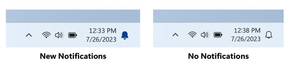 Windows 11 new notification icon