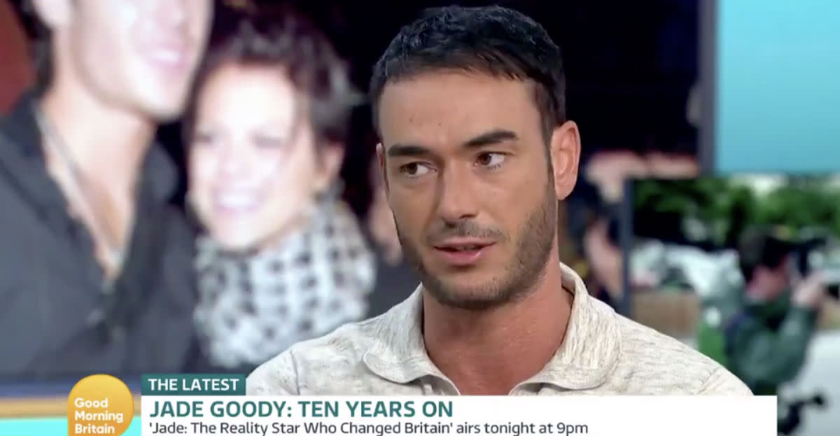 Jack Tweed spoke about Jade Goody's death during an appearance on Good Morning Britain (Photo: ITV)