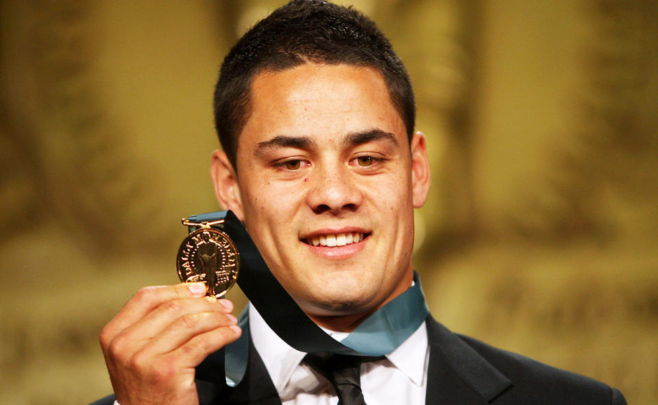 Jarryd Hayne, pictured here with the Dally M medal in 2009.