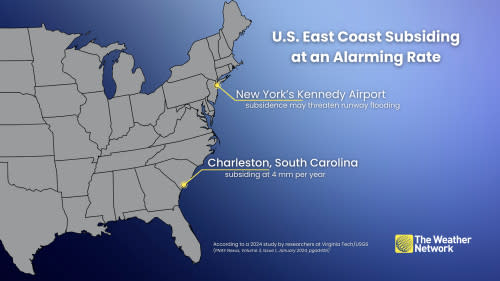 U.S. East Coast Subsidence Highlight Map