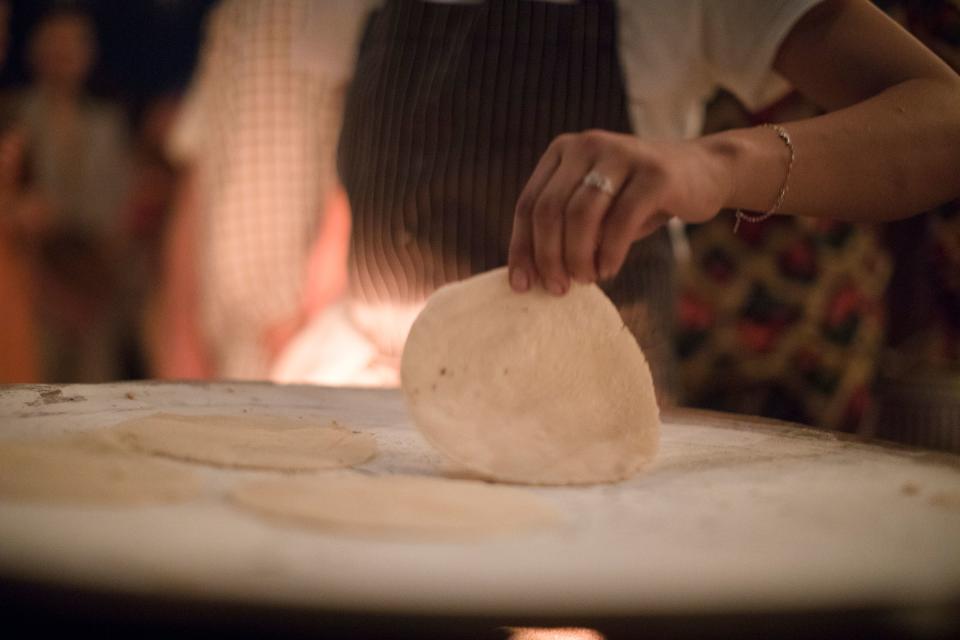 Handmade tortillas served at dinner at Hotel Escondido.