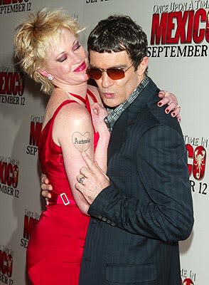 Melanie Griffith and Antonio Banderas at the New York premiere of Columbia's Once Upon a Time in Mexico