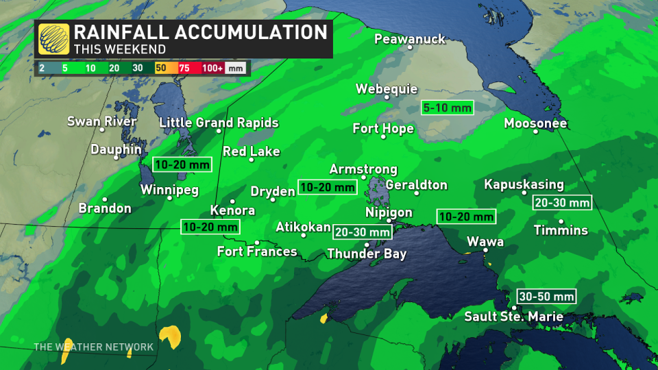 Manitoba NW Ontario rainfall totals