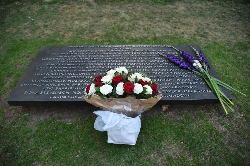 The Prime Minister's floral tribute for the victims of the London bombings (Jeremy Selwyn)