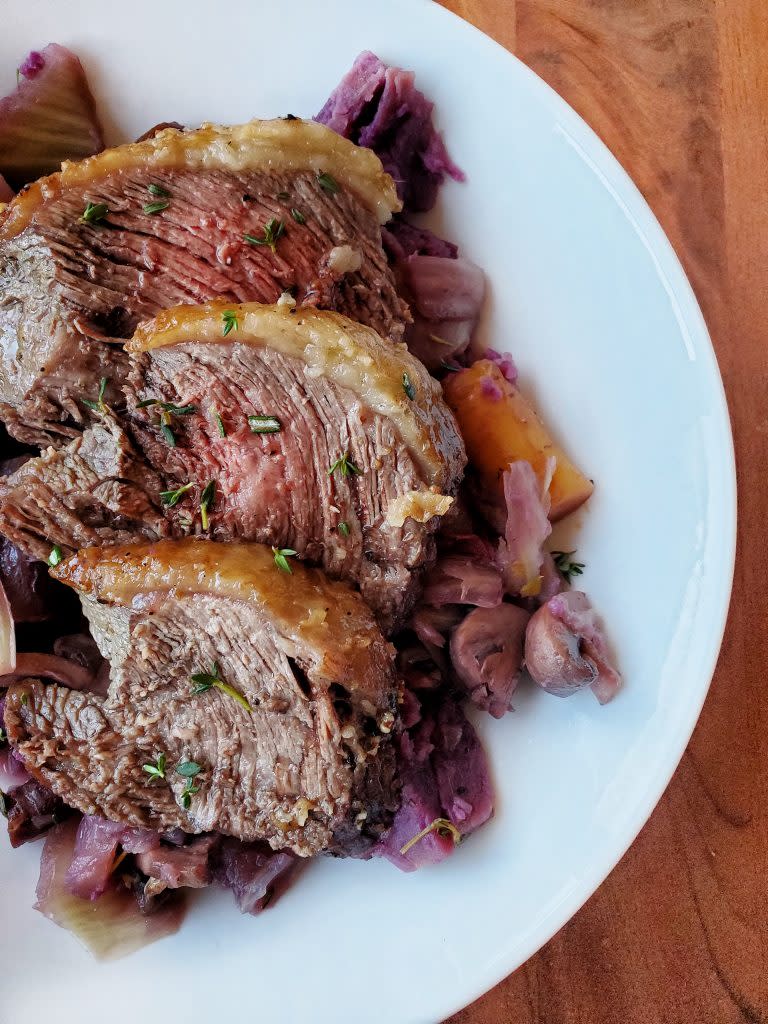 Beef and vegetable stew made using a multi-pot.<br>(Credit: @FreckledFoodie)