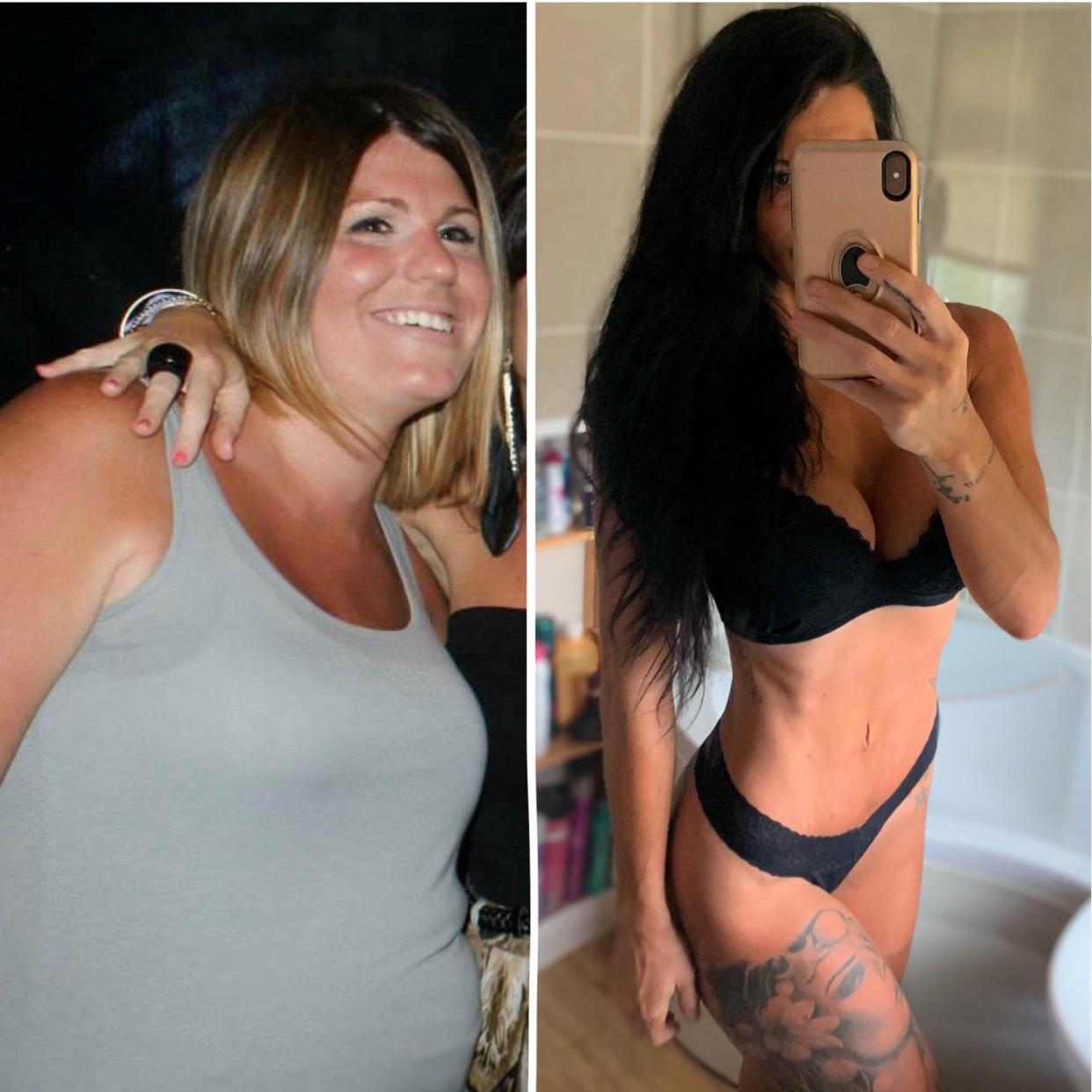 Bonnie Stainer pictured before and after her transformation. [Photo: SWNS]