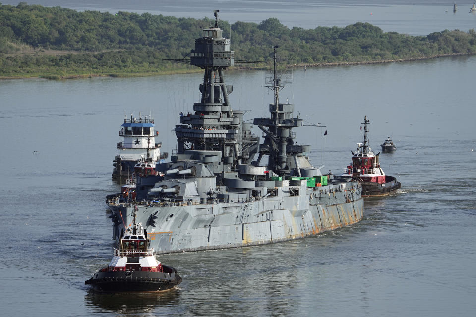 「德克薩斯號戰艦」曾在兩次世界大戰服役。圖片來源：AP Photo/David J. Phillip