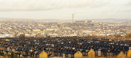 <span class="caption">Bradford has less energy efficient homes than equivalent towns in southern England.</span> <span class="attribution"><span class="source">Rodney Hutchinson / shutterstock</span></span>